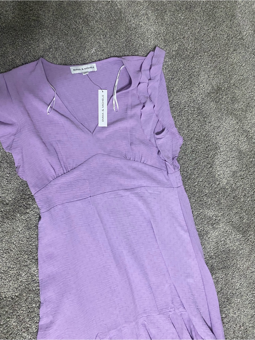 Emma & Michele Lavender Textured V-Neck Top